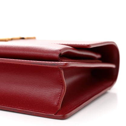 Saint Laurent Smooth Calfskin Medium Monogram Sunset Satchel Rouge Opyum 10 of 12
