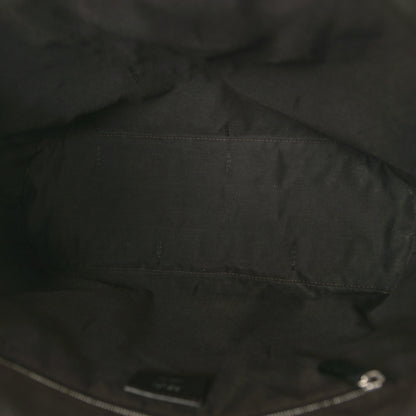 Fendi Glazed Fabric Vitello Century FF 1974 Stamp Patch Shopping Tote Mogano Panna Black 5 of 10