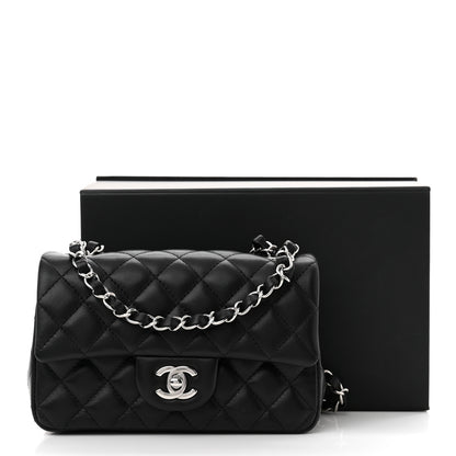 Chanel Lambskin Quilted Mini Rectangular Flap Black 10 of 10
