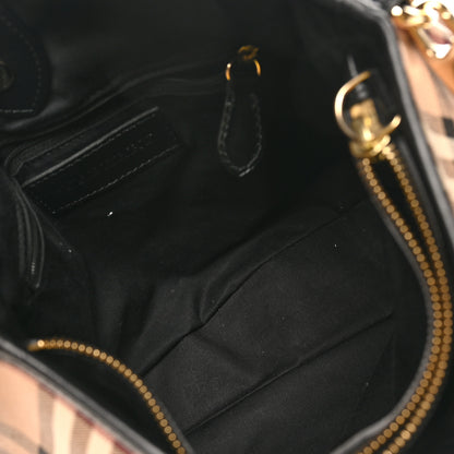 Burberry Haymarket Check Small Northfield Tote Black 5 of 9