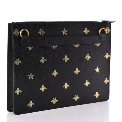 Gucci Grained Calfskin Bee Star Messenger Black 3 of 10