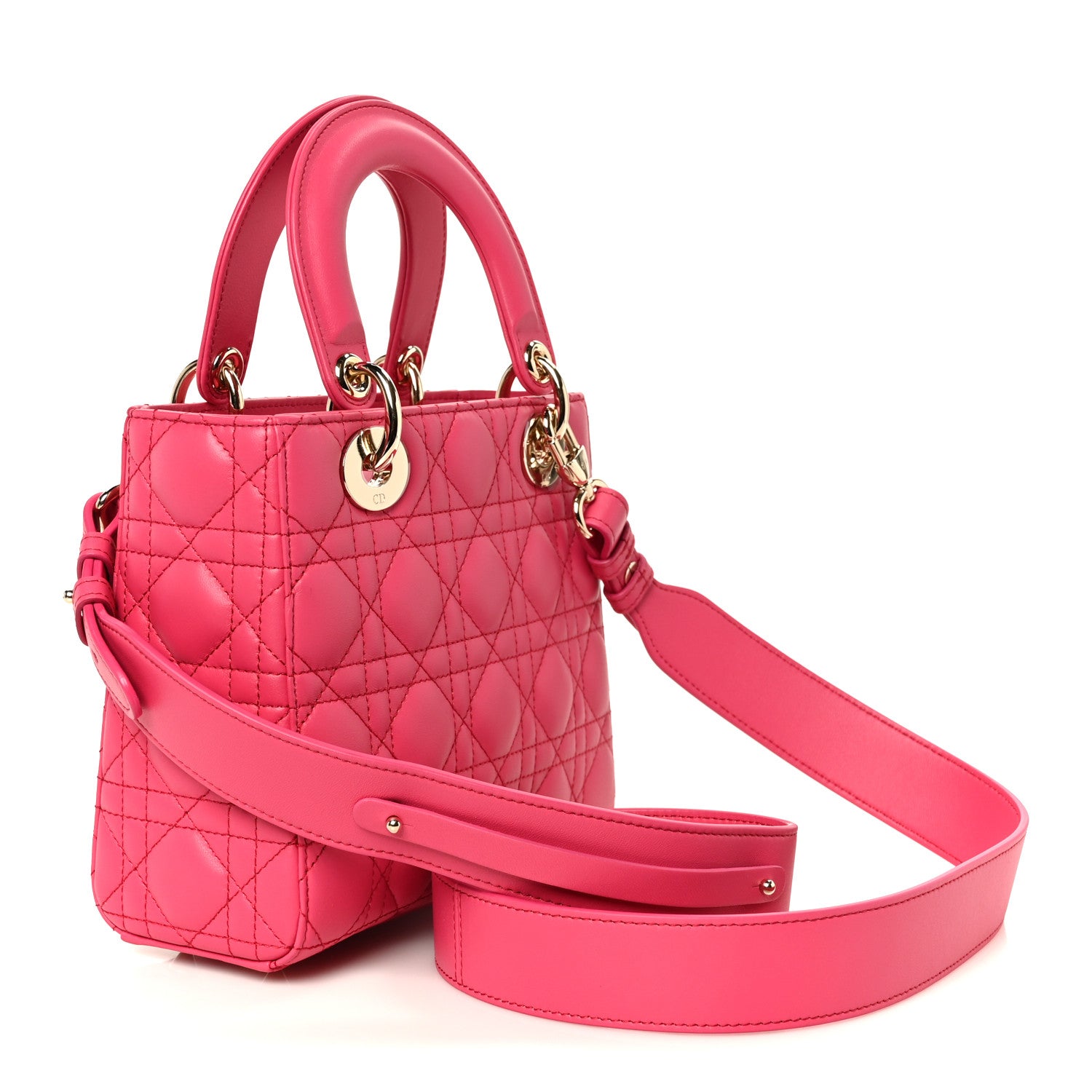 Christian Dior Lambskin Cannage Small My ABCDior Lady Dior Passion Pink 3 of 10