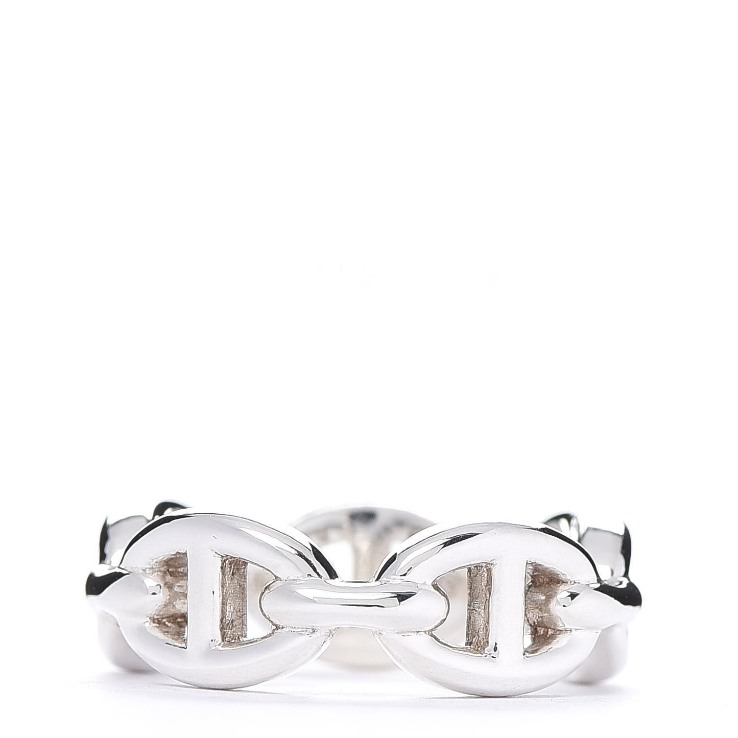 Sterling Silver PM Chaine d'Ancre Enchainee Band Ring 53 6.25