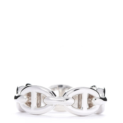 Hermes Sterling Silver PM Chaine d'Ancre Enchainee Band Ring 53 6.25 3 of 6