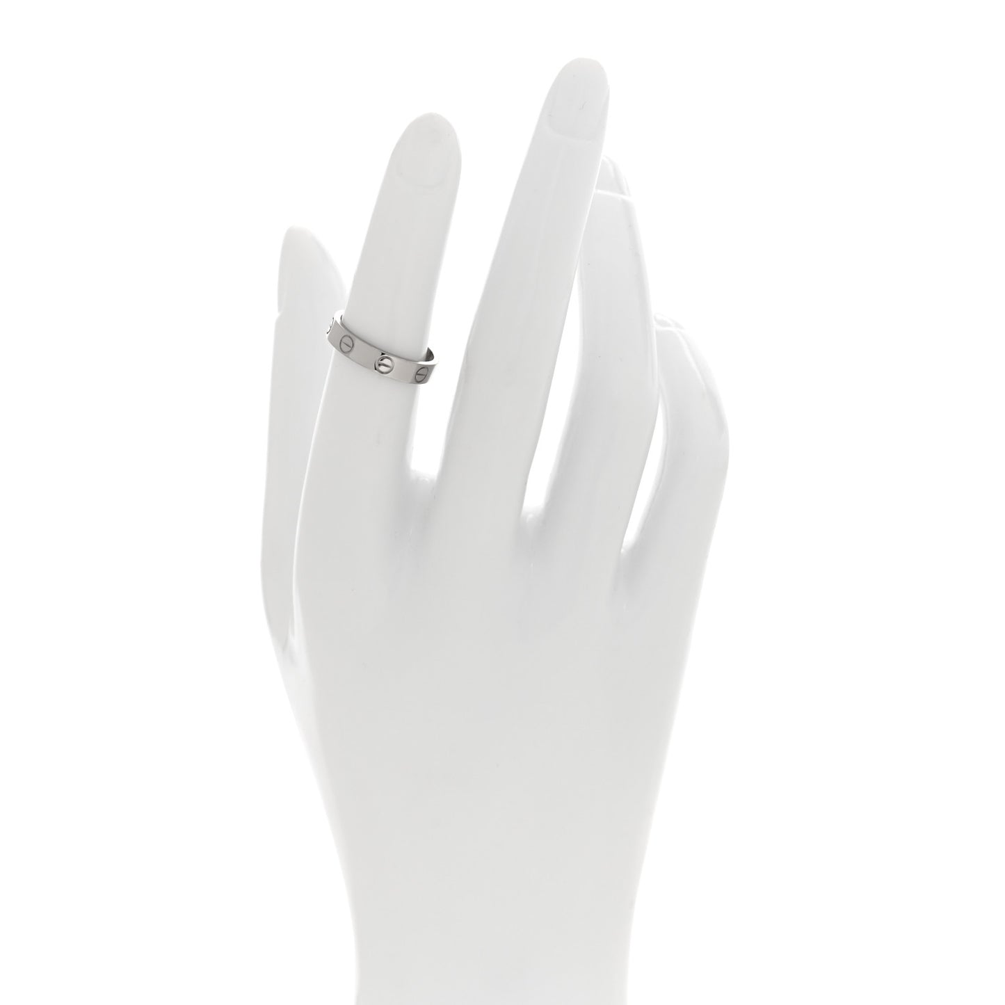18K White Gold 3.5mm LOVE Wedding Band Ring 50 5.25