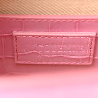 Jacquemus Calfskin Crocodile Embossed Le Bambino Long Pink 6 of 9