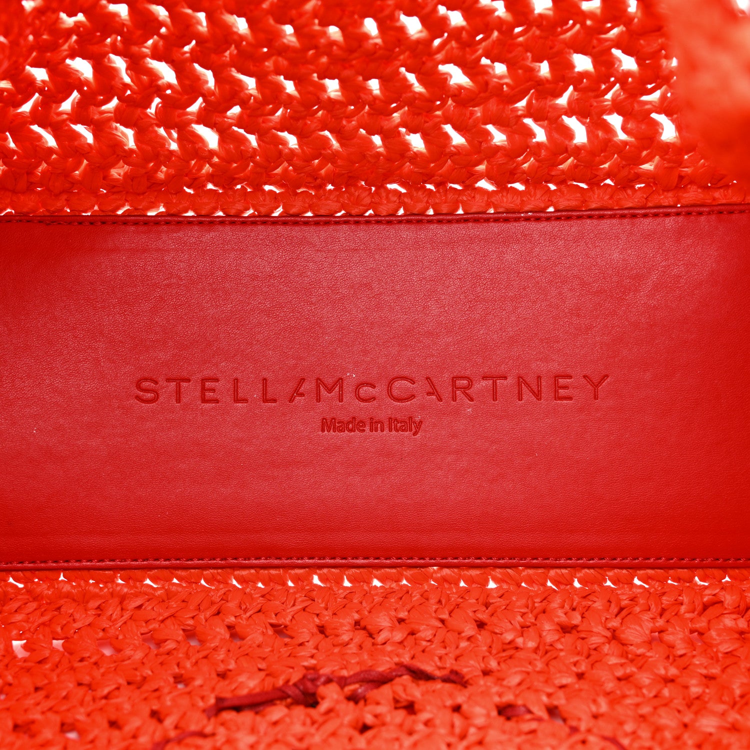 Stella McCartney Braided Raffia Eco Alter Napa Perforated Logo Crossbody Bag Brick 6 of 15