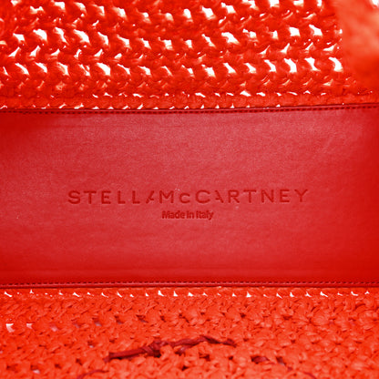 Stella McCartney Braided Raffia Eco Alter Napa Perforated Logo Crossbody Bag Brick 6 of 15