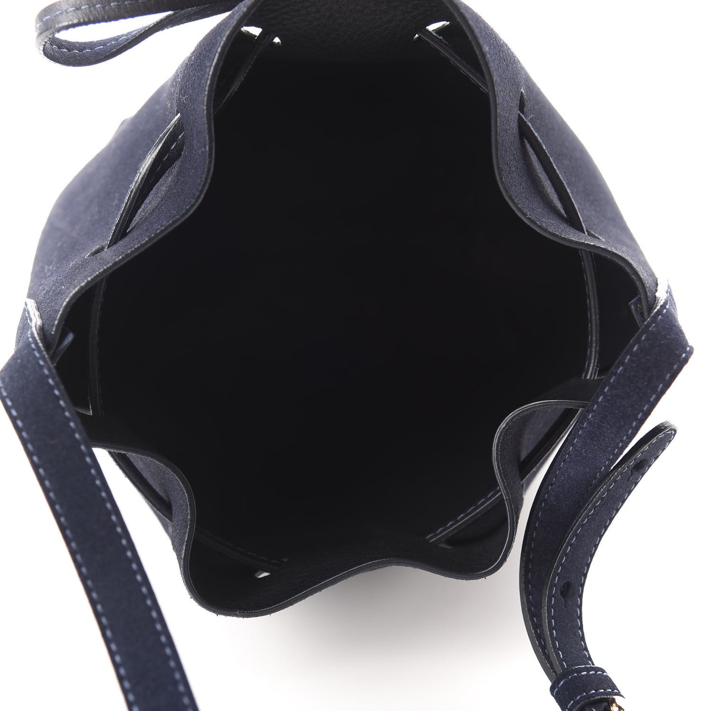 Suede Mini Bucket Bag Navy