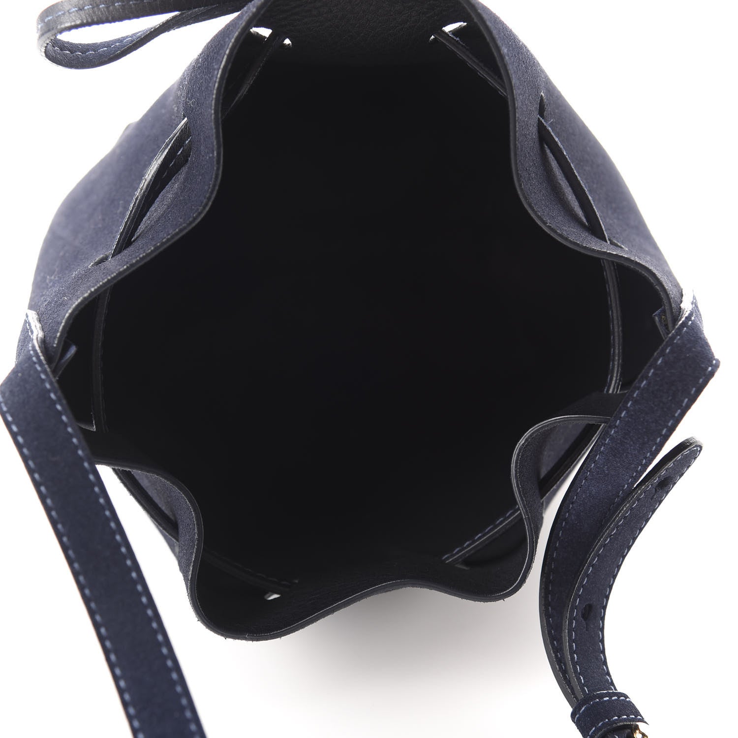 Mansur Gavriel Suede Mini Bucket Bag Navy 5 of 10