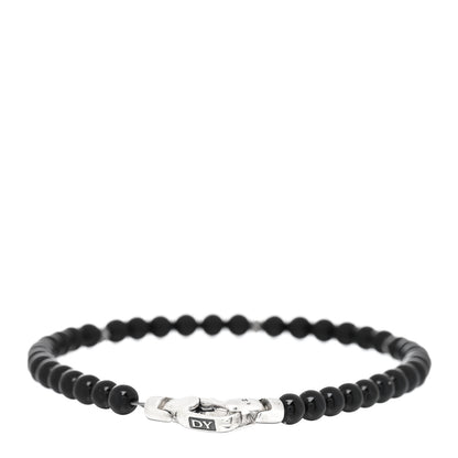 David Yurman Sterling Silver Black Onyx 5mm Bijoux Spiritual Beads Bracelet 2 of 3