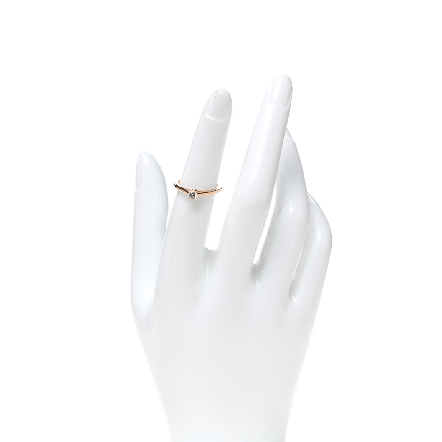 Cartier 18K Pink Gold Diamond .21ct 1895 Solitaire Engagement Ring 50 5.25 2 of 6