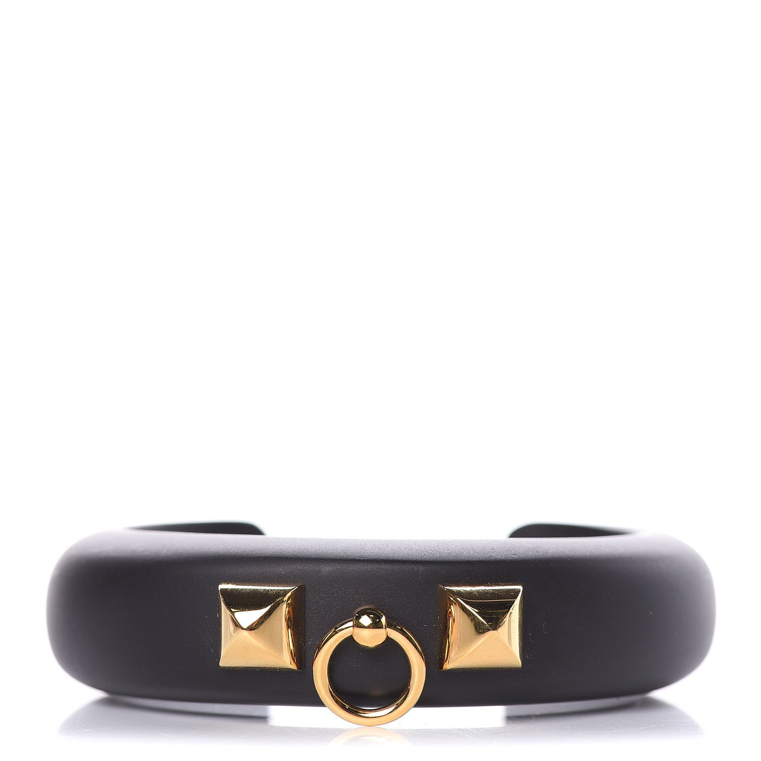 Hermes Pearwood Medor Fine Cuff M Bracelet Black 1 of 7