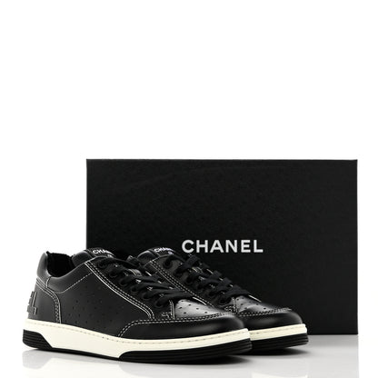 Chanel Calfskin Womens Logo Sneakers 40 Black White 10 of 10