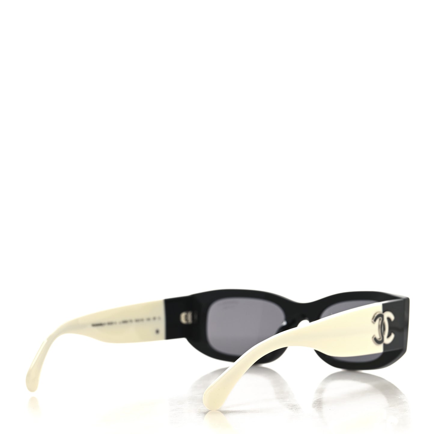 Acetate Rectangle Sunglasses 5525 Black White