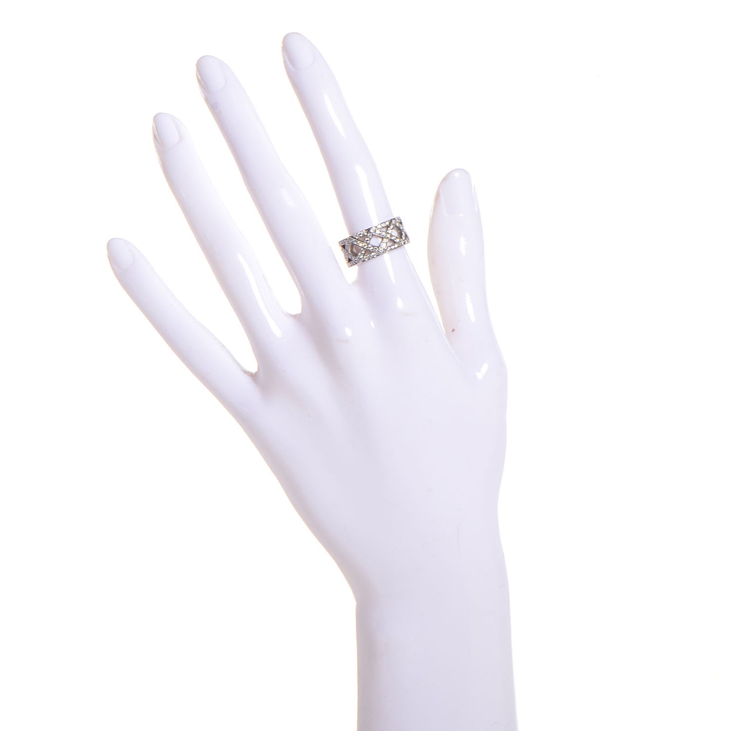 Platinum Diamond Braided Band Ring Size 6