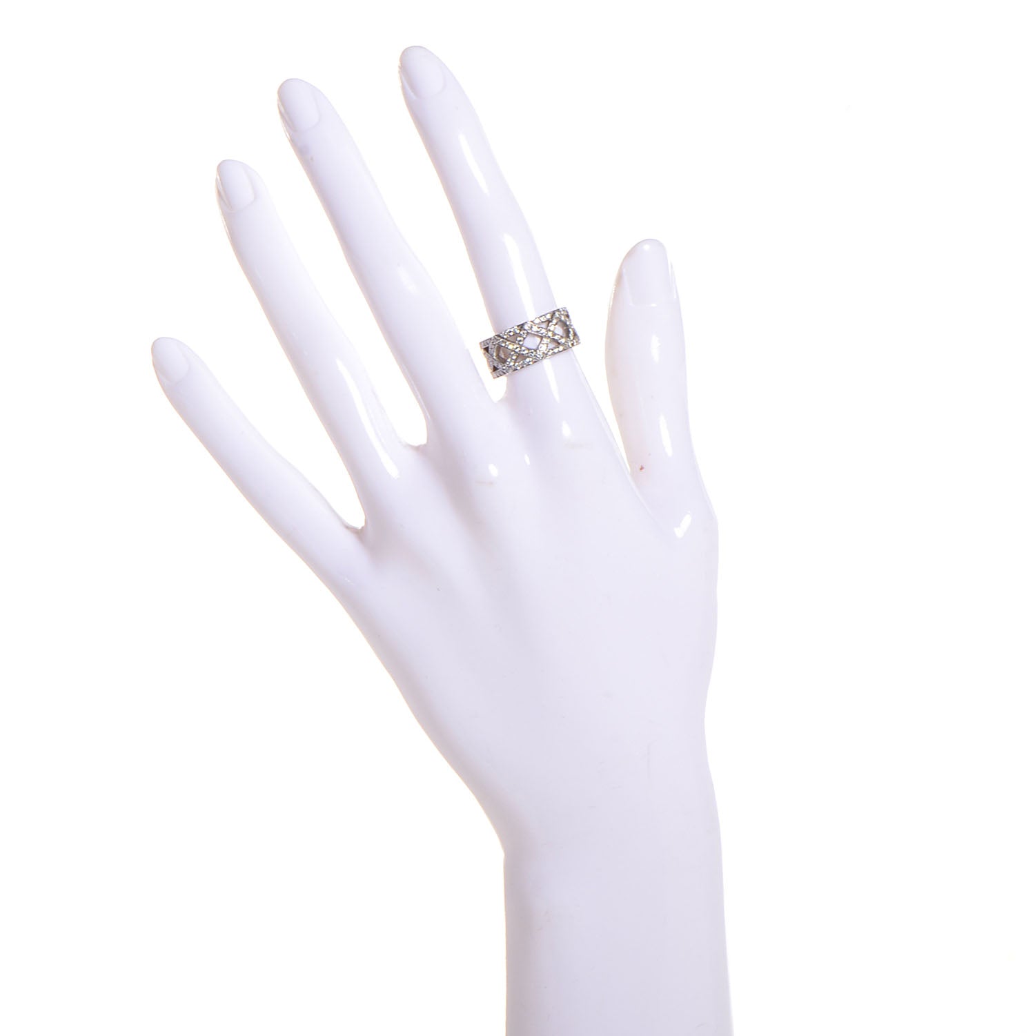 Tiffany Platinum Diamond Braided Band Ring Size 6 2 of 5