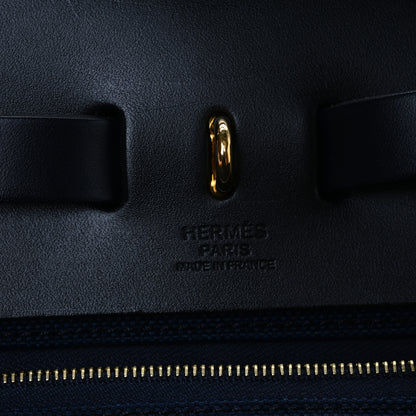 Hermes Military Toile Vache Hunter Herbag Zip Retourne 31 PM Bleu Indigo Black 8 of 11
