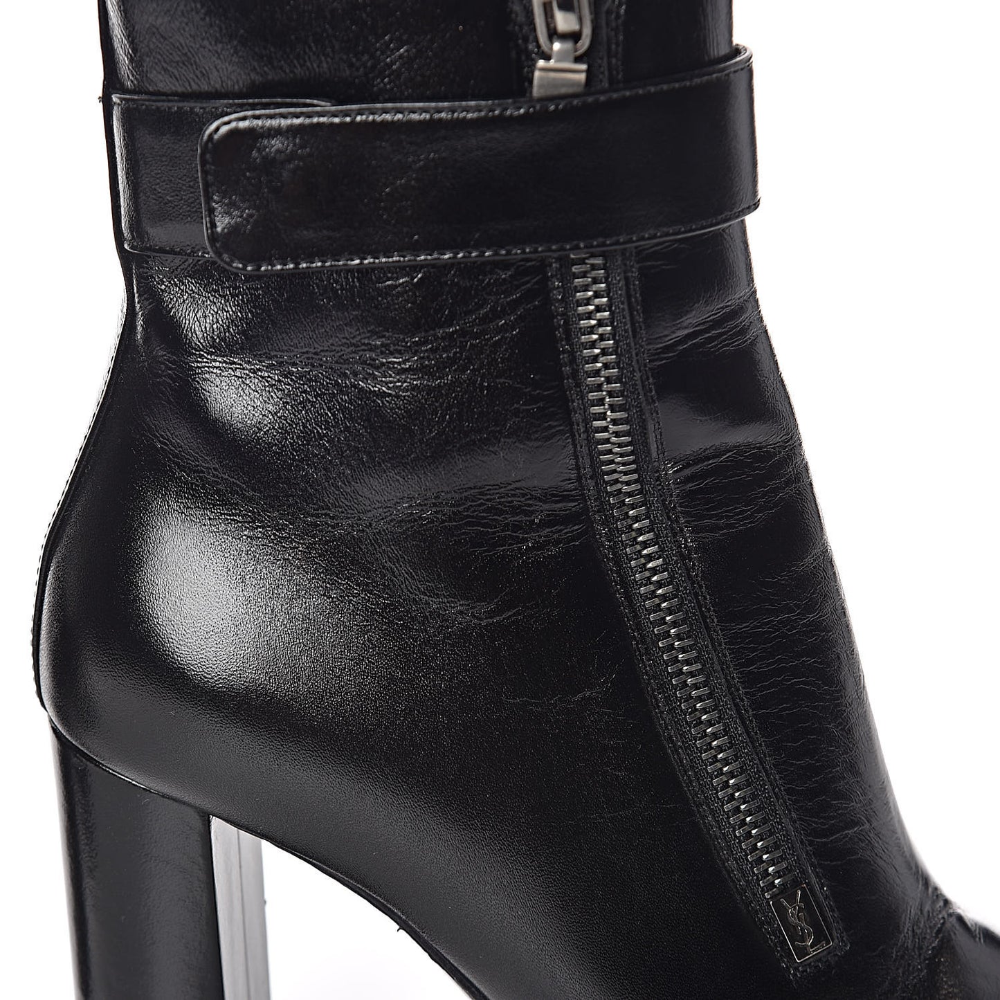 Moroder Calfskin Loulou 95 Ankle Zip Booties 35.5 Black