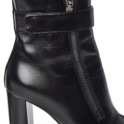 Saint Laurent Moroder Calfskin Loulou 95 Ankle Zip Booties 35.5 Black 15 of 17