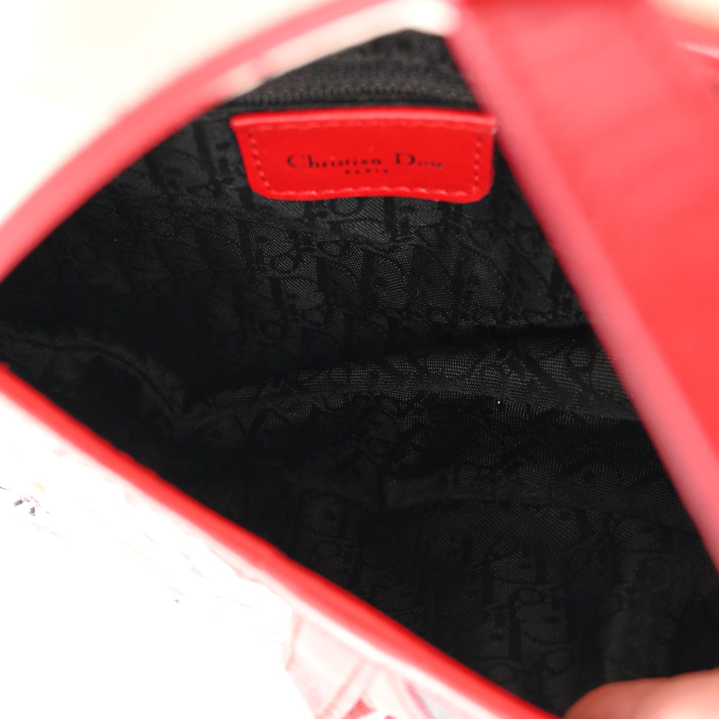 Canvas Hardcore Pierced Saddle Bag White Red Black