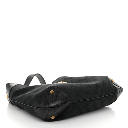 Gucci Monogram Piston Lock Jackie O Hobo Black 4 of 11