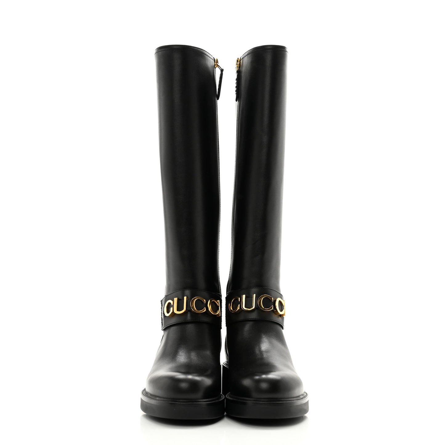 Calfskin Over The Knee Boots 38.5 Black