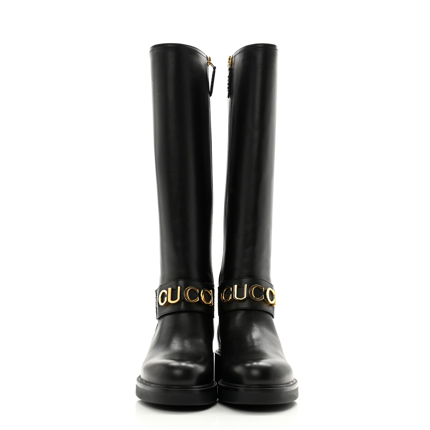 Gucci Calfskin Over The Knee Boots 38.5 Black 2 of 10