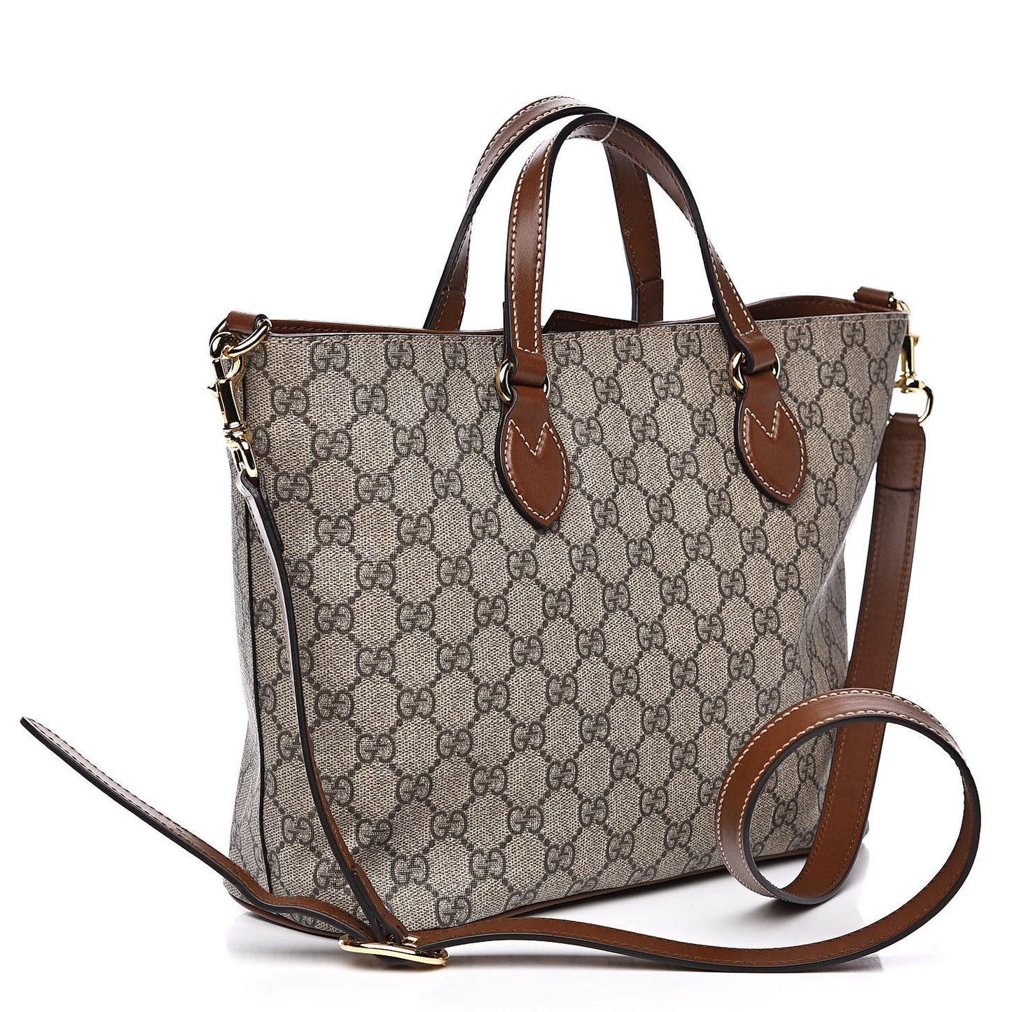 Soft GG Supreme Monogram Small Crossbody Tote Beige Cuir