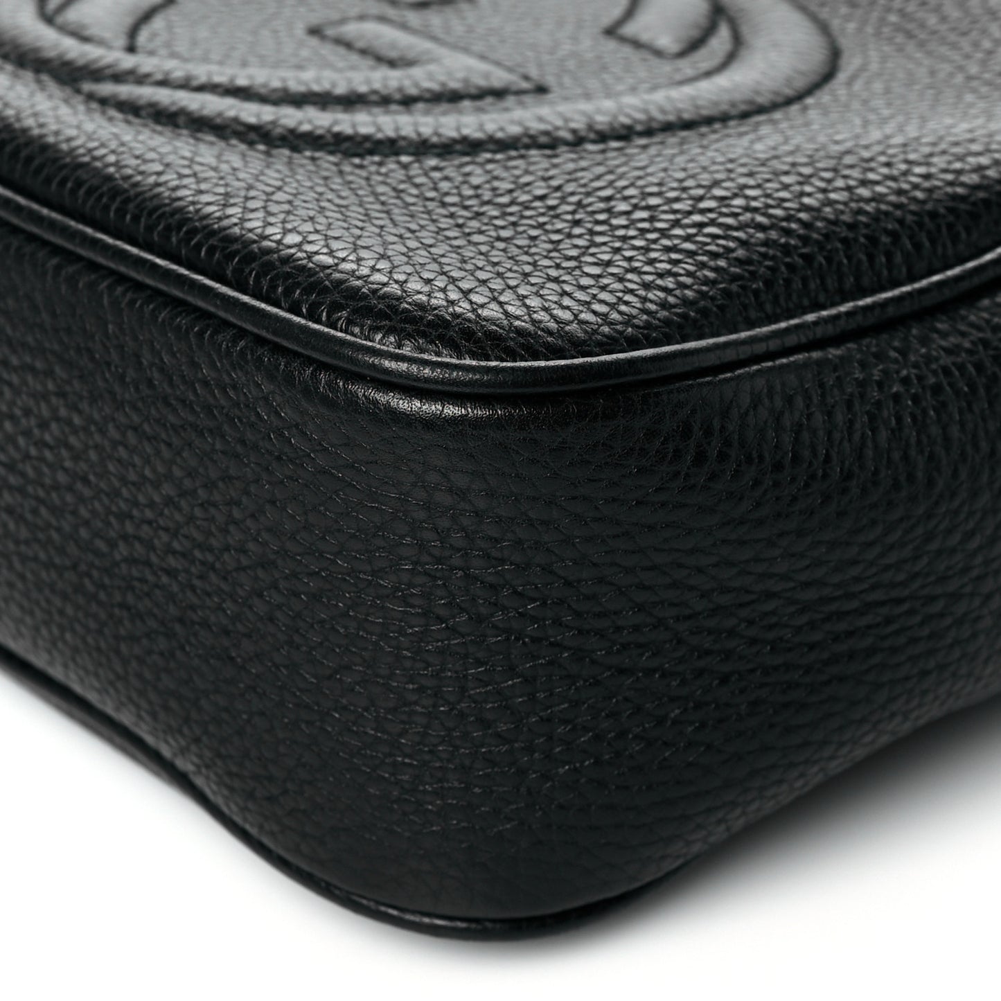 Pebbled Calfskin Small Soho Disco Bag Black