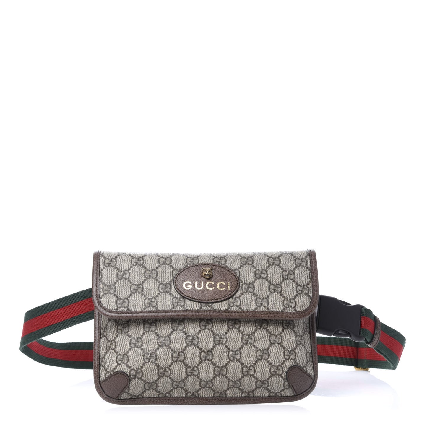 GG Supreme Monogram Neo Vintage Web Belt Bag Brown