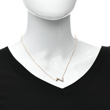 Louis Vuitton 18K Pink Gold LV Volt Upside Down Pendant Necklace 2 of 5