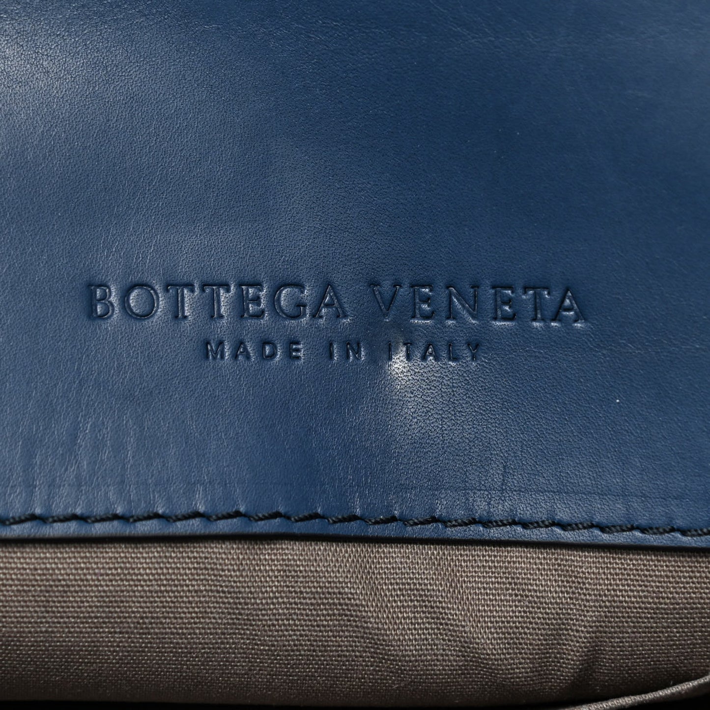 Nappa Braided Document Case Navy