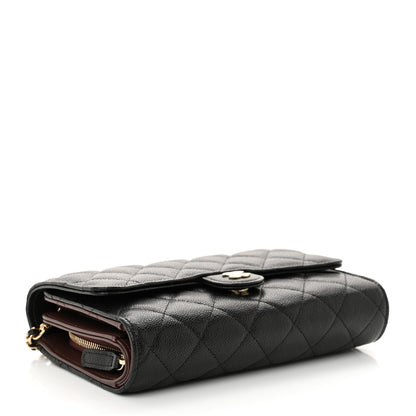 Chanel Caviar Quilted Compact Wallet On Chain WOC Black 5 of 13
