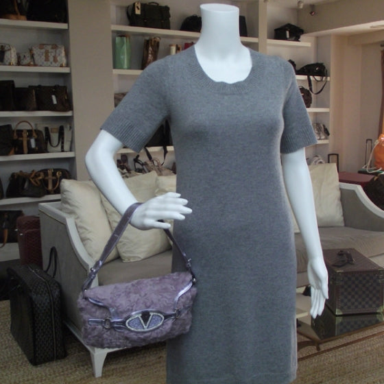 Valentino Garavani Broadtail Fur Crystal Shoulder Bag 2 of 8