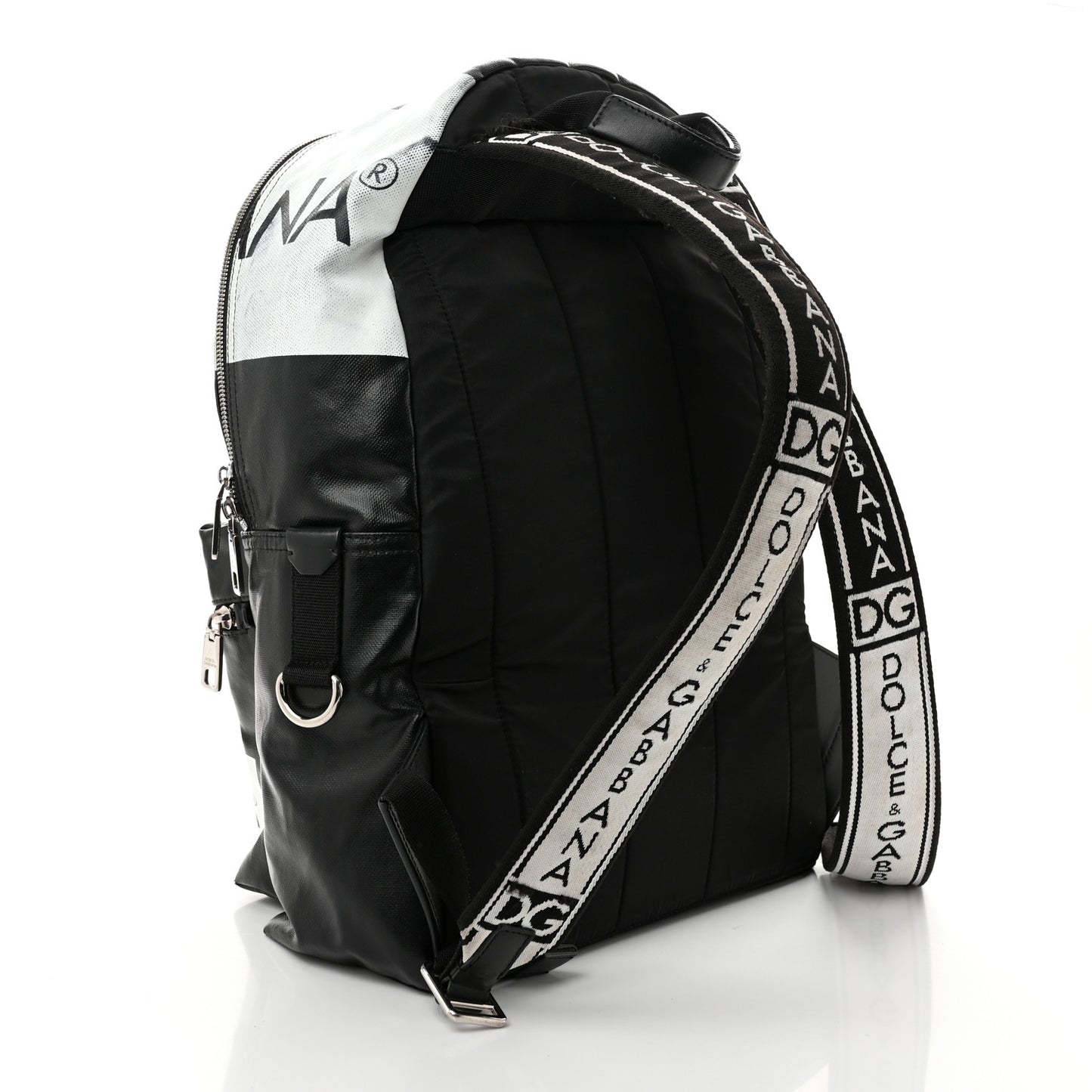 Calfskin Coated Canvas Vulcano Backpack Black