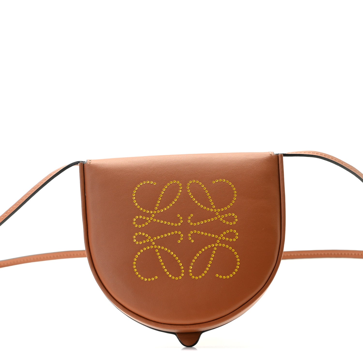Loewe Buffed Calfskin Logo Embossed Small Heel Pouch Tan 1 of 15