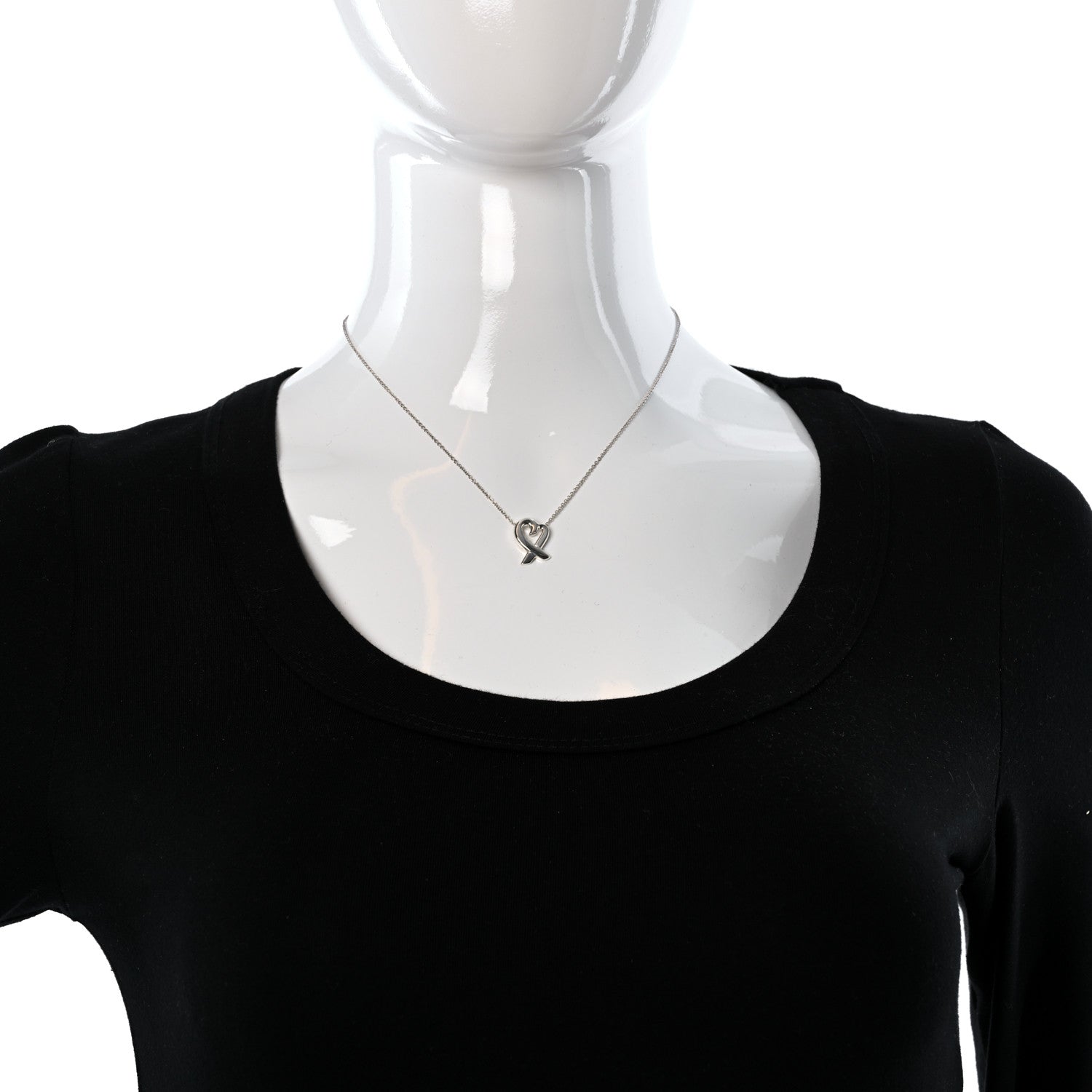 Tiffany Sterling Silver Small Paloma Picasso Loving Heart Pendant Necklace 3 of 5