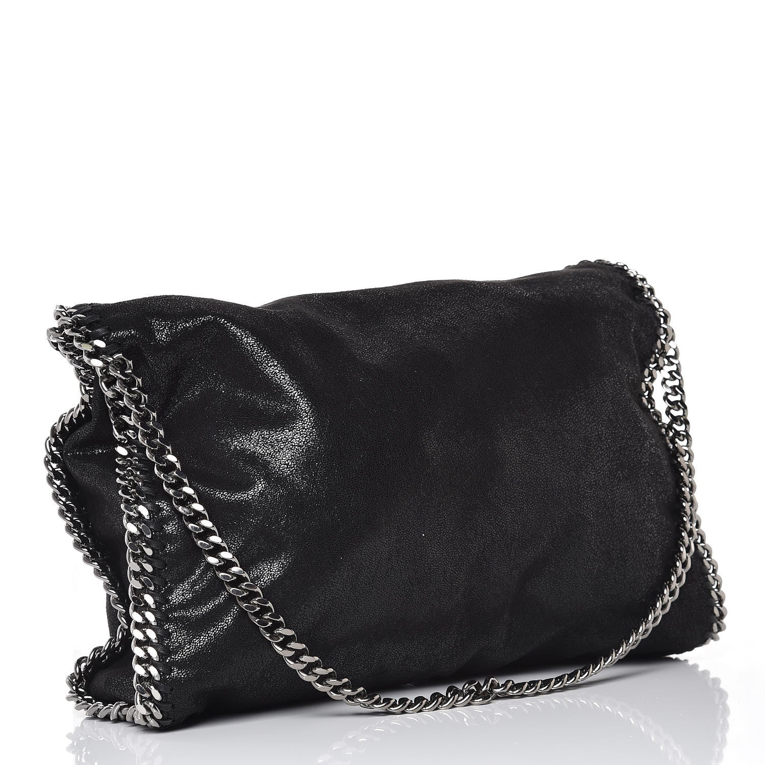Stella McCartney Shaggy Deer Falabella Fold Over Tote Black 3 of 9