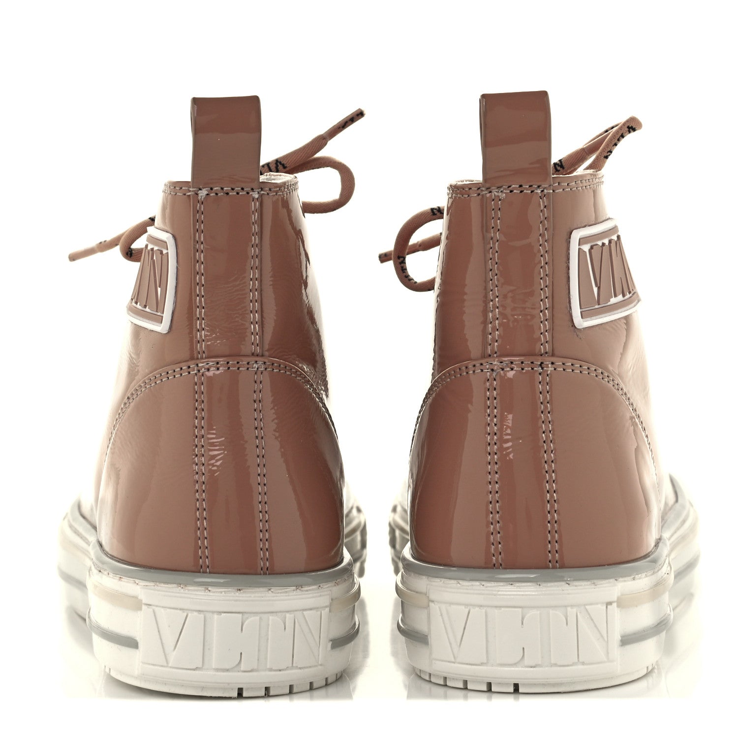 Valentino Garavani Patent Calfskin Womens Giggies High Top Sneakers 39.5 Rose Cannelle 6 of 10
