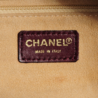 Chanel Patent Quilted Chocolate Bar Bowler Burgundy 6 of 8