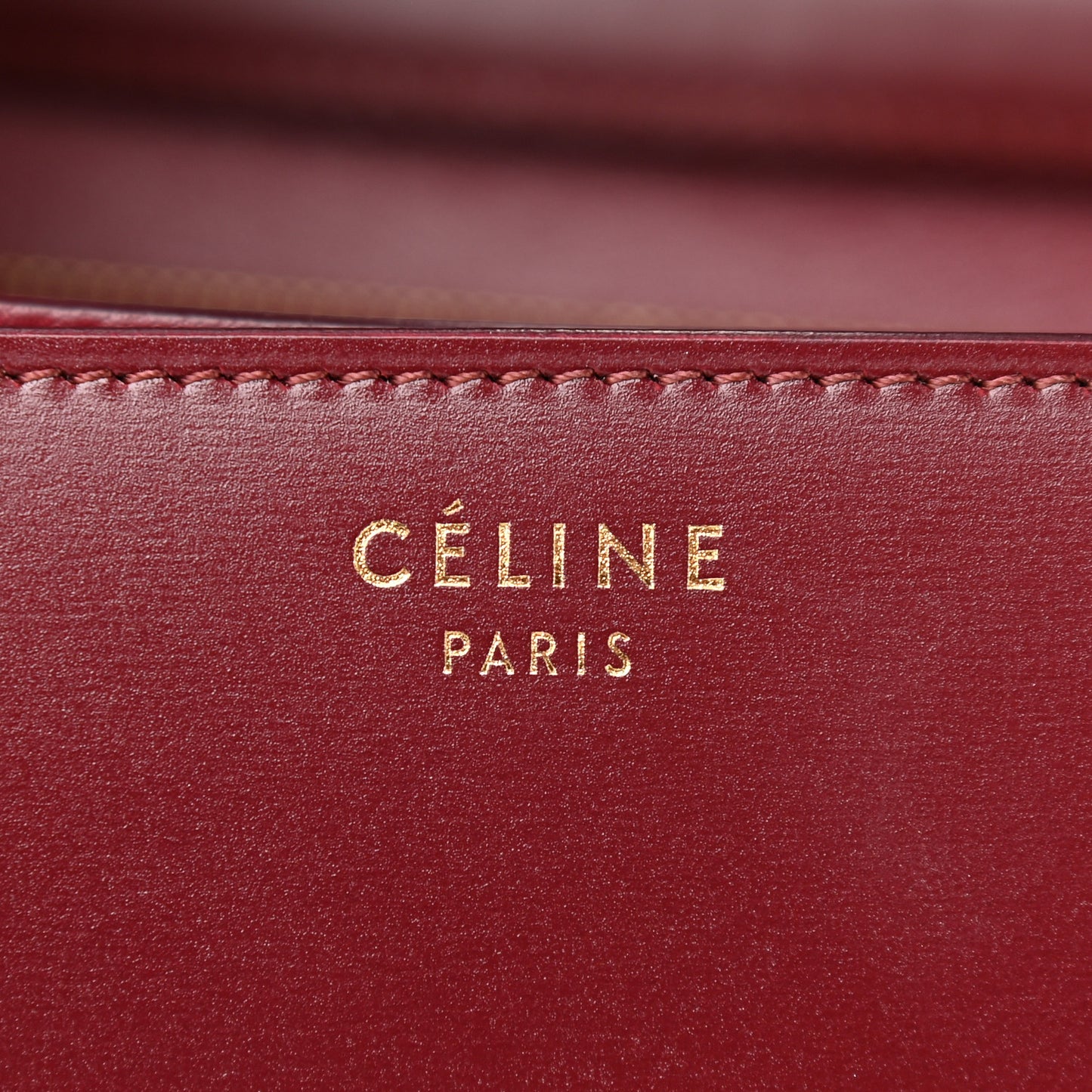 Box Calfskin Medium Classic Box Flap Bag Burgundy
