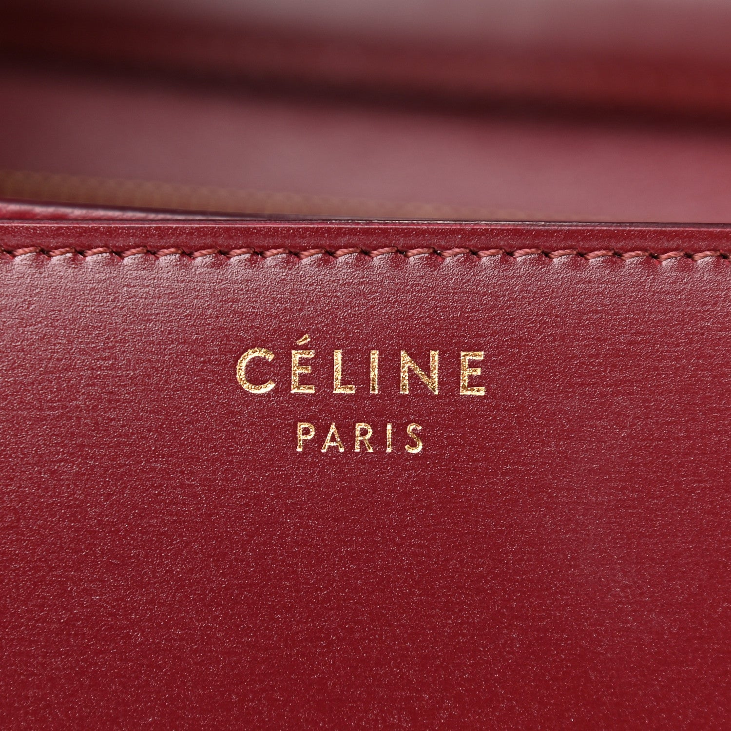 Celine Box Calfskin Medium Classic Box Flap Bag Burgundy 6 of 9