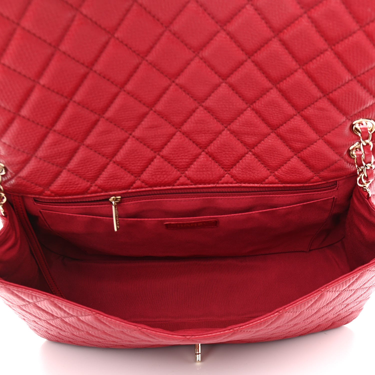 Chanel Calfskin Quilted Small XXL Travel Flap Bag Red 5 of 10