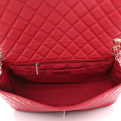 Chanel Calfskin Quilted Small XXL Travel Flap Bag Red 5 of 10