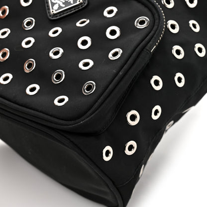 Prada Tessuto Nylon Saffiano Grommets Mini Bucket Crossbody Bag Black 11 of 11