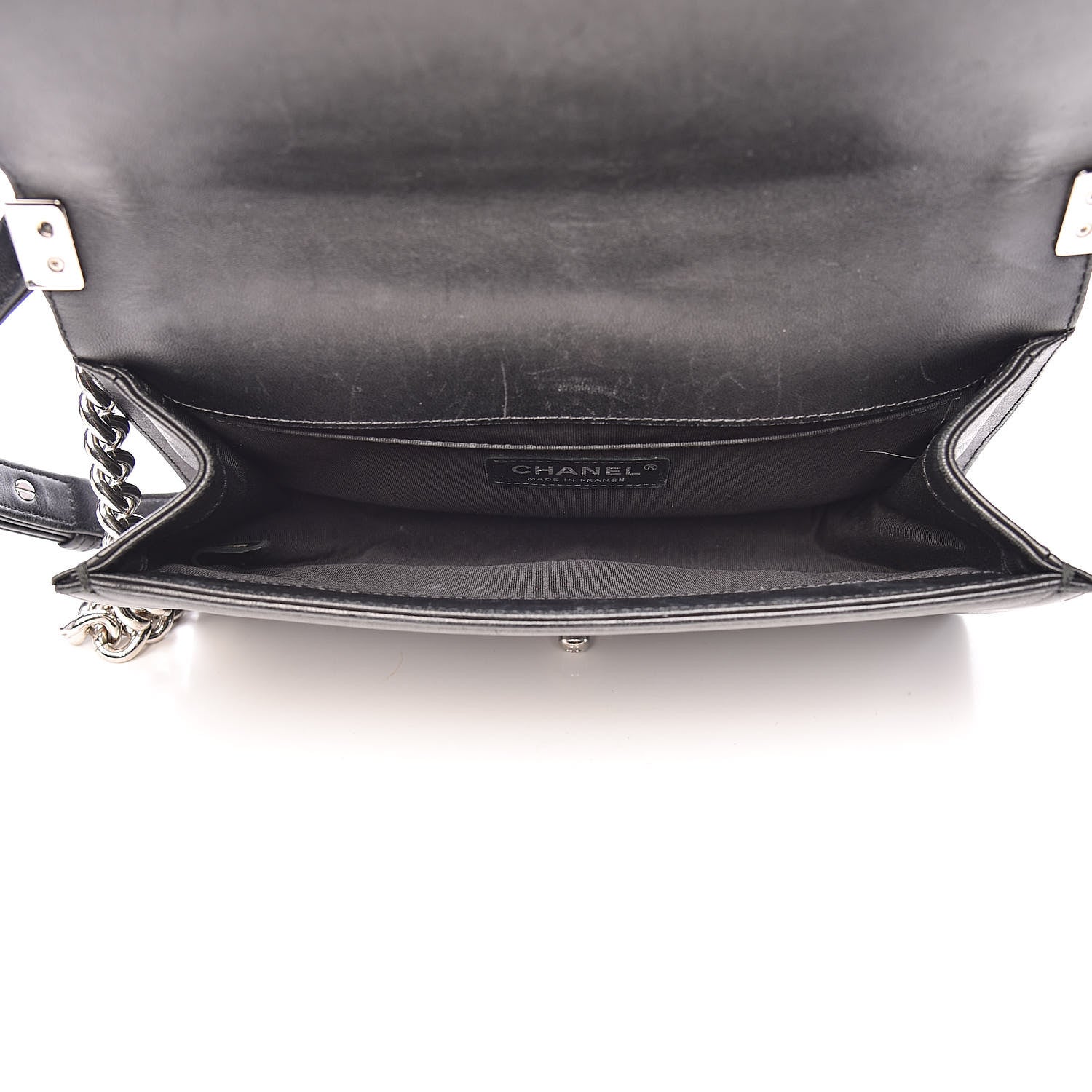 Chanel Lambskin Iridescent PVC Chevron Quilted Medium Boy Flap Black Silver 5 of 20