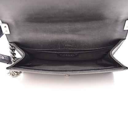 Chanel Lambskin Iridescent PVC Chevron Quilted Medium Boy Flap Black Silver 5 of 20