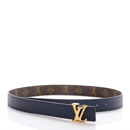 Louis Vuitton Calfskin Monogram 30mm LV Initiales Reversible Belt 85 34 Indigo 5 of 9