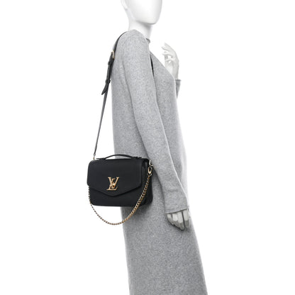 Louis Vuitton Grained Calfskin Lockme Oxford Black 2 of 10